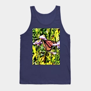 Butterflies - Monarch Butterfly on Purple Wildflower Tank Top